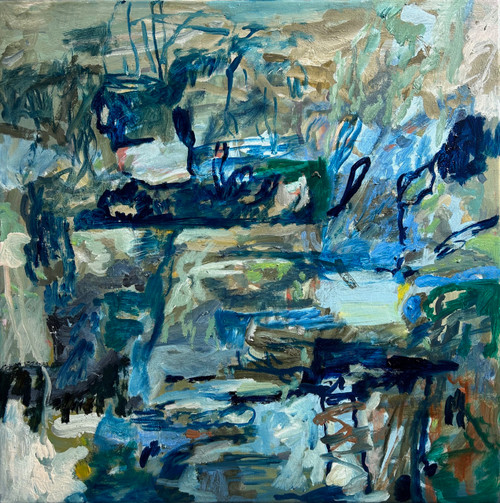 Back Road Heights | 53 cm x 53 cm | Framed in Oak | Oil on canvas 2023