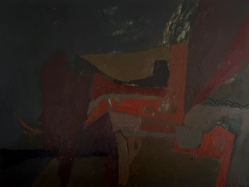 Gossip | 48 cm x 63 cm | Framed | Oil  on timber board 2026