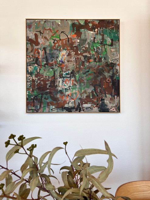 Furrows | 100 cm x 100 cm | Acrylic and ink on canvas 2025