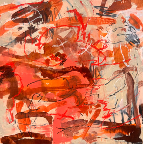 Flames | 30 cm x 30 cm x 3.5 cm | Oil  on timber board 2026