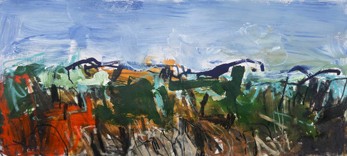 Sweep | 35 cm x 90 cm x 4 cm | Pigmented ink, acrylic and oil pastel on canvas 2026