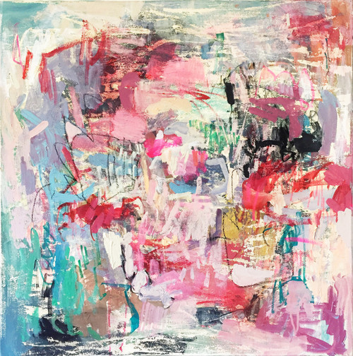 Fade Out | 63 cm x 63 cm | Framed | Oil, acrylic and pastel on canvas