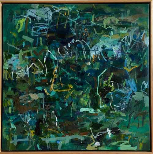 Green Ravine | 53 cm x 53 cm | Framed | Oil on canvas
Awarded Highly commended Abstract Exhibition Petrie Tce Gallery Qld. Judge Leigh Camilleri.