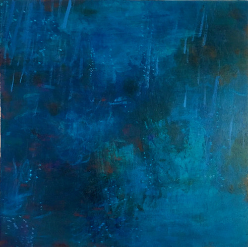 drenched | 20 cm x 20 cm x 1.5 cm | Oil, acrylic and pencil on board