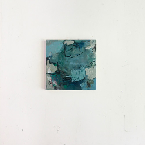 cloudy | 20 cm x 20 cm x 1.5 cm | Oil, acrylic and pencil on board
