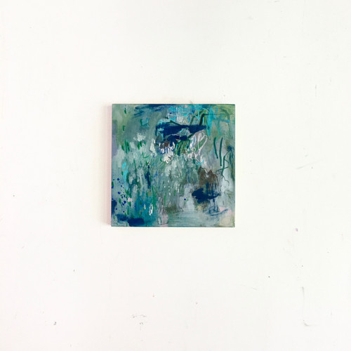 watching willows | 20 cm x 20 cm x 1.5 cm | Oil, acrylic and pencil on board