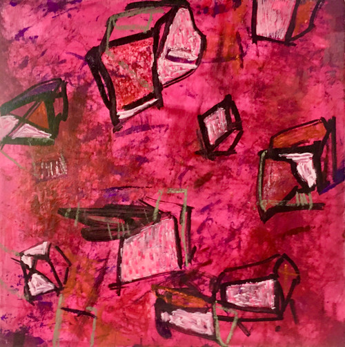 clean your room | 20 cm x 20 cm x 1.5 cm | Oil, acrylic and pencil on board