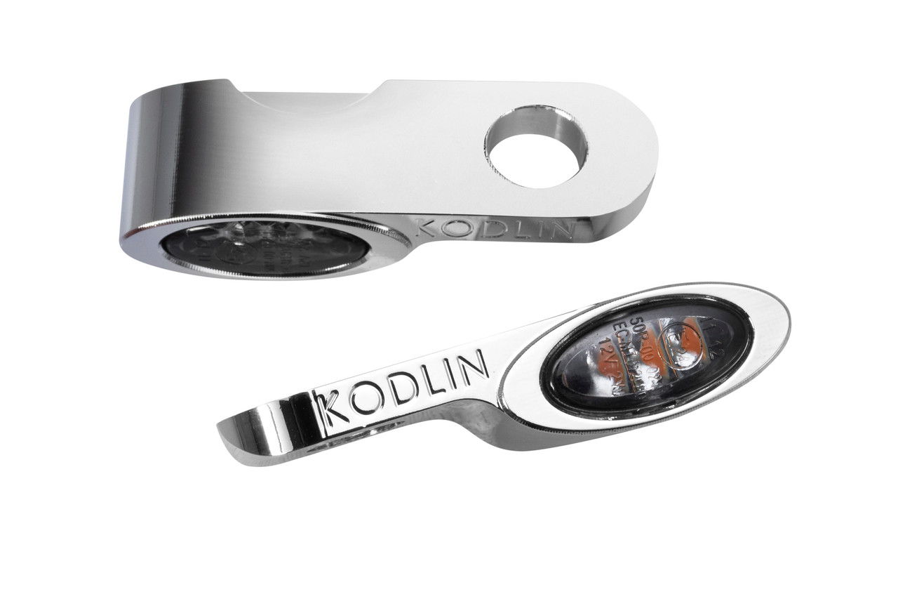 パーツ KODLIN K68460 Universal Elypse Turn Sign Kodlin Elypse LED 2-1 Turn Signals Universal in Chrome - Kodlin USA