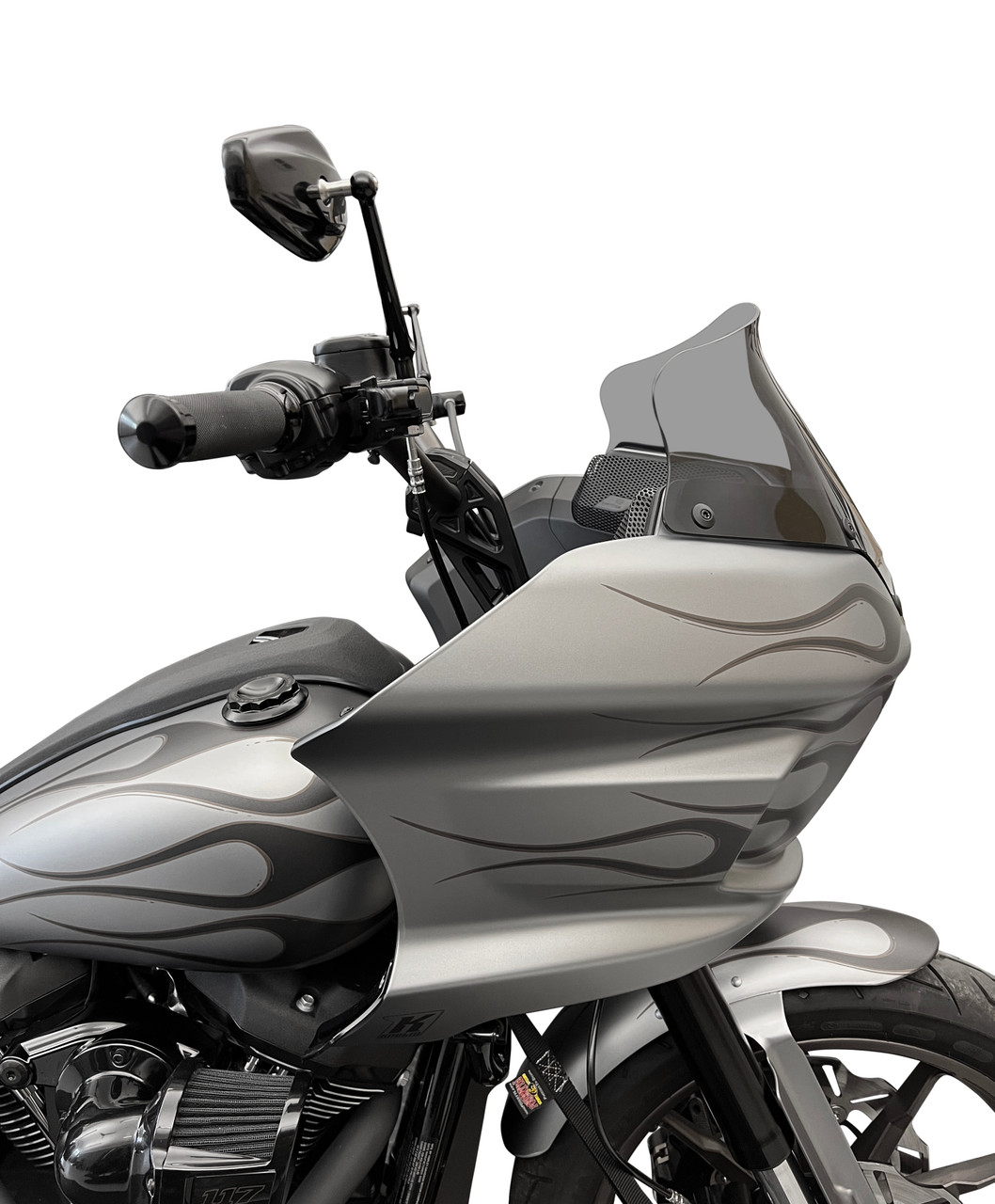 Kodlin Fastback Risers 6“ for M8 Softail with a Digital Speedo