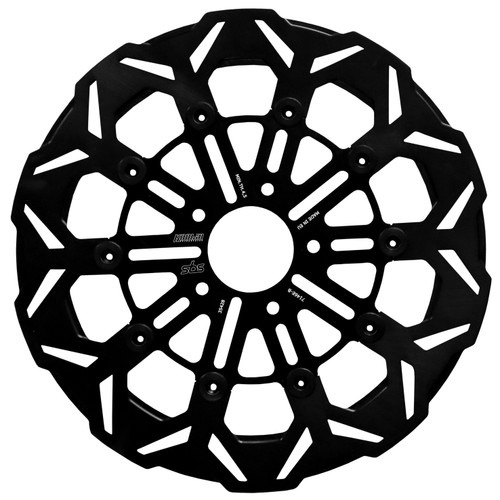 Kodlin by SBS 10-Spoke "E" Floating Front Brake Rotor for Harley-Davidson Touring Models – Black