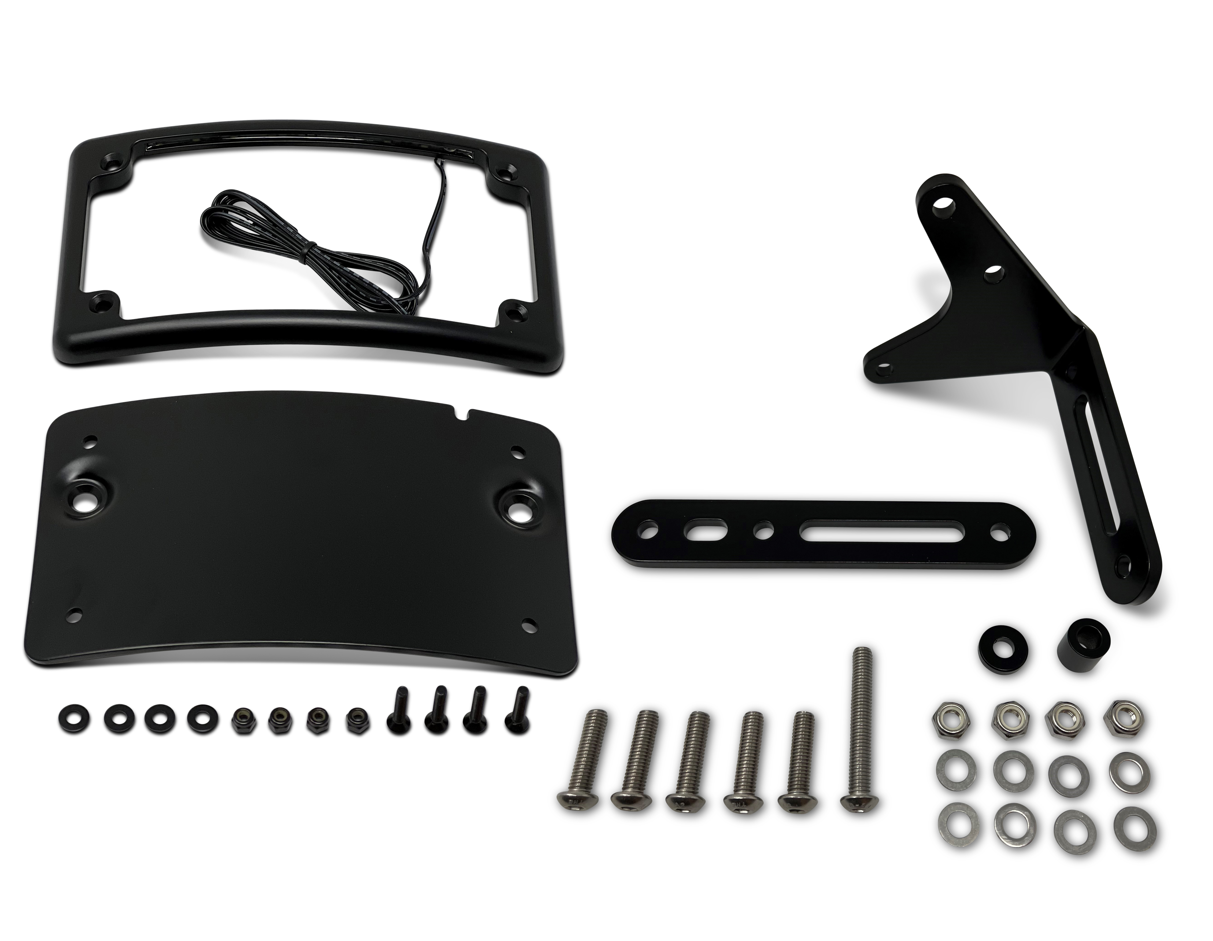 Kodlin Complete Curved License Plate Kit in Black for