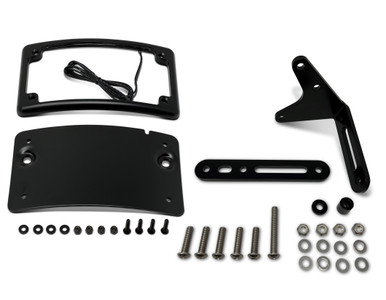 Kodlin Complete Curved License Plate Kit in Black for Sportster S ...