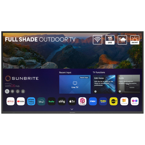 75" Veranda 4 Series - Smart Outdoor TV - Full Shade - 4K UHD HDR SB-V4-75-BL