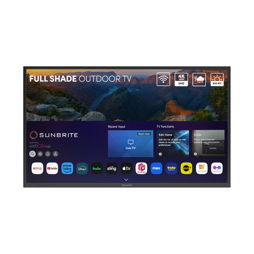 55" Veranda 4 Series - Smart Outdoor TV - Full Shade - 4K UHD HDR SB-V4-55-BL