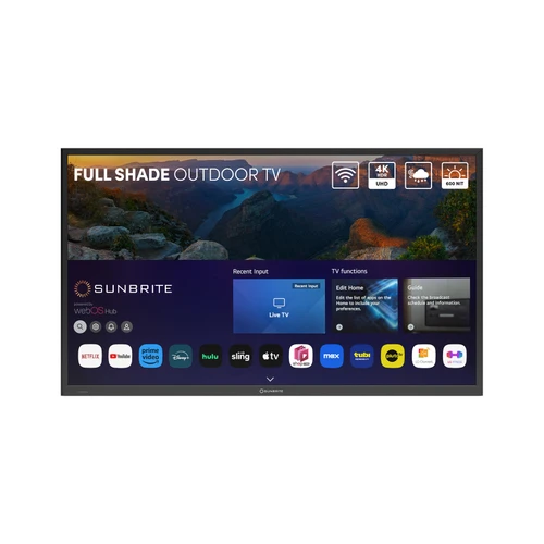 49" Veranda 4 Series - Smart Outdoor TV - Full Shade - 4K UHD HDR SB-V4-49-BL