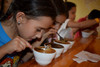 Educational cupping for youngsters at COMSA in Honduras