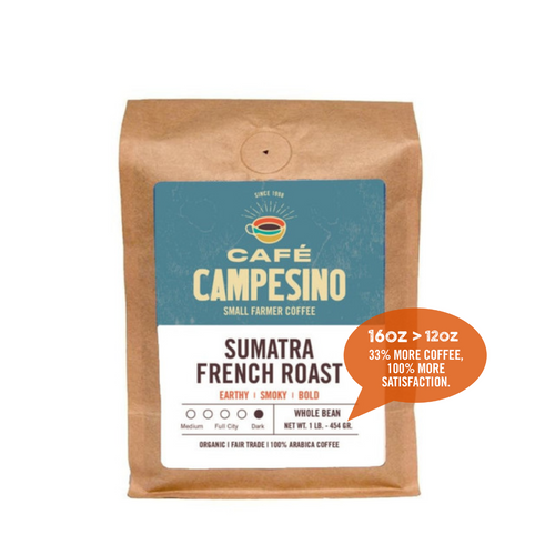 Sumatra French Roast coffee is available as a subscription or for a one-time purchase.