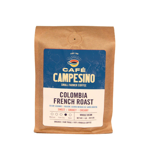 Café Campesino fair trade organic shade-grown coffee from the ANEI farmer cooperative in Colombia