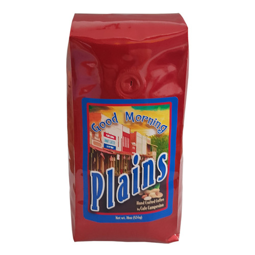 16 oz bag of Good Morning Plains Blend fair trade, organic, shade-grown coffee.