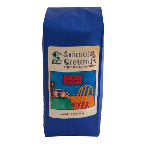 16 oz bag of School Grounds Blend fair trade, organic, shade-grown coffee.