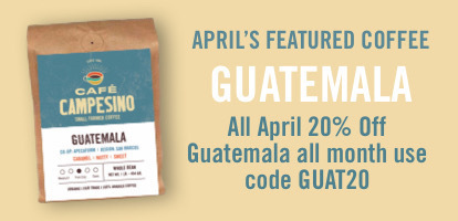 20% off all  Guatemala thru April with code GUAT20