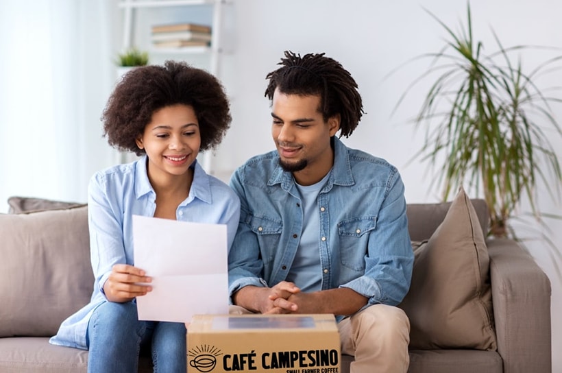 people enjoying their home delivery of coffee