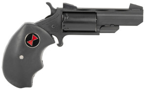 North American Arms BWMCRK Black Widow  22 WMR 5 Shot 2" Matte Black Heavy Vent Rib Barrel, Matte Black Cerakote Stainless Steel Frame, Black Cylinder, Black Finger Grooved Rubber Grip, Exposed Hammer