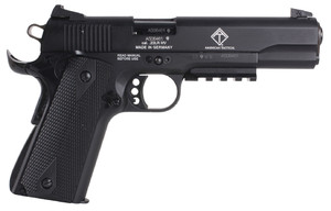 GSG GSG1911ADOP M1911 ADOP 22 LR 10+1 5" Black Steel/Threaded Barrel & Serrated Slide, Zinc Alloy w/Accessory Rail & Beavertail Frame Black Double Diamond Polymer Grip