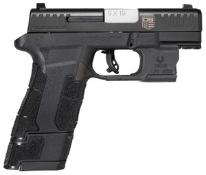 Diamondback DB0301P001 DBAM29 Sub-Compact 9mm Luger 3.50" 12+1,17+1 Overall Black Finish with Serrated Nitride Stainless Steel Slide, Polymer Grip & Picatinny Rail Includes Viridian Laser & Holster
