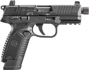 FN 66101011 502 Tactical 22 LR 10+1 4.60" Steel Threaded Barrel, Black Optic Ready/Serrated Slide & Polymer Frame w/Picatinny Rail, Black Textured Polymer Grip, Ambidextrous