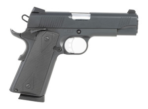 Tisas Arms 10100119 1911  Carry 45 ACP 8+1 4.25" Black Cerakote Carbon Steel Serrated Slide & Frame w/Beavertail, Black Rubber Grip