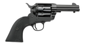 Pietta PFI9ALLOYAS312CB Alloy 9mm Luger 6 Shot 3.50" Matte Black Alloy Steel Barrel & Frame, Black Checkered Grip