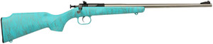 Crickett KSA2446 Gen2  Youth 22 LR 1rd 16.13" Stainless Single Shot Barrel, Stainless Steel Receiver, Blue w/Gold Webbing Fixed Synthetic Stock