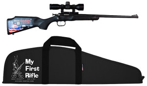Crickett KSA2240BSC Youth Package 22 LR 1rd 16.12" Blued Barrel & Receiver, Black Synthetic Stock w/11.5" LOP, Rebounding Firing Pin Safety Includes 4x32 Scope, KSA301 Scope Mount Kit & Soft Rifle Cas