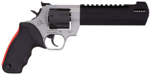 Taurus 2454065RH Raging Hunter  454 Casull 5rd 6.75" Matte Black Oxide Cylinder & Barrel Matte Stainless Steel Frame Black Rubber with Integrated Red Cushion Insert Grip