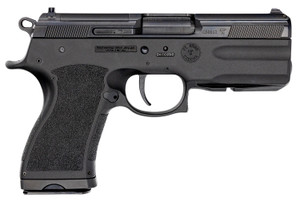 FK Brno US TMTPSDC PSD  Compact Frame 7.5 FK 14+1 4.30" Black Nitride Tilting Steel Barrel, Dark Gray Nitride Steel Optic Cut/Serrated Slide, Black Polymer Frame w/Accessory Rail, Textured Grip