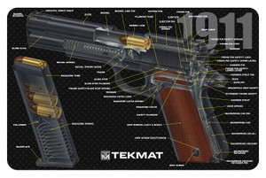 TekMat TEKR171911CA  Cleaning Mat Multi-Color Rubber 11"x17" 1911 3D Cutaway
