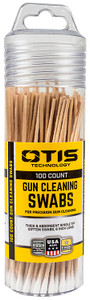 Otis FG241100 Gun Cleaning Swabs Cotton/Wood 6" Long 100 Includes Reusable Storage Tube