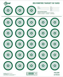 EZ-Aim 15582 Official IBS  Rimfire Target  Non-Adhesive White/Green 25 Pack
