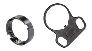 White Label Armory WLA-BUF-7008-01  End Plate Kit Ambidextrous Black Aluminum/Steel AR-15