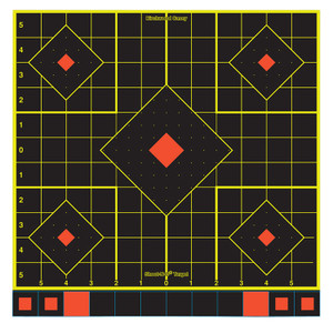 Birchwood Casey 34214 Shoot-N-C Reactive Target Self-Adhesive Paper Multi Color 12" 5-Diamond 12 Pack