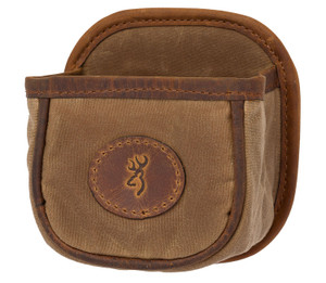 Browning 121040084 Santa Fe Shell Carrier Tan Canvas/Leather Capacity 1 box Belt Clip Mount