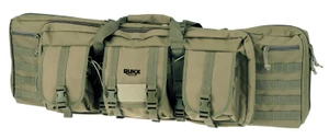 Rukx Gear ATICT36DGG Tactical Double Gun Case 36" Water Resistant Green 600D Polyester w/ Non-Rust Zippers Reinforced Velcro & Adjustable Back Straps