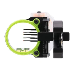 Black Gold Rush Archery Sight 5 .019 Pins 4" Dovetail with 3rd Axis Micro .019 RH Black