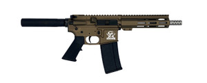 Great Lakes Firearms GL15223SSPBRZ AR-15 Pistol 223 Wylde 30+1 7.50" Stainless Barrel, Bronze Rec, 7" M-LOK Handguard, Buffer Tube (No Brace), Black A2 Grip