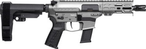 CMMG 45A150FTNG Banshee FE MkG 45 ACP 13+1 5" Black Nitride Threaded Barrel, M-LOK Handguard, Titanium Cerakote Aluminum Receiver w/Picatinny Rail, Black Polymer CMMG RipBrace, CMMG Zeroed Grip