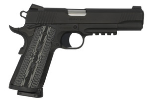 Colt Mfg O1080RGCCU CCU Rail Government 45 ACP 8+1 5" Stainless National Match Barrel, Matte Black DLC Serrated Stainless Steel Slide & Frame w/Picatinny Rail Black Scalloped G10 Grip, Ambidextrous