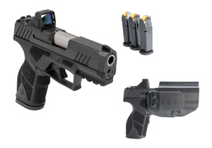 Taurus 1-GX2P931-CK8 GX2 T.O.R.O Carry Kit Compact 9mm Luger 13+1 3.38" Stainless Barrel, Matte Black Alloy Steel Serrated w/Optic Slide, Black Polymer Frame w/Picatinny Rail, Black Textured Grip, Vir