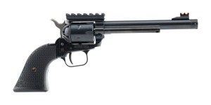 Rough Rider Tactical Cowboy Large Frame 22 LR/22 WMR 6 Shot 6.50" Black Oxide Threaded Barrel & Cylinder, Black Oxide Zinc Alloy Frame w/Picatinny Rail, Manual Safety, Exposed Hammer
