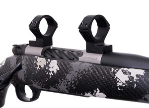 Weatherby TRBVLAS1 Scope Mount/Ring Combo  Matte Black Alloy 1" Tube, Weatherby Mark V Medium Rings Standard 6-Lug Action